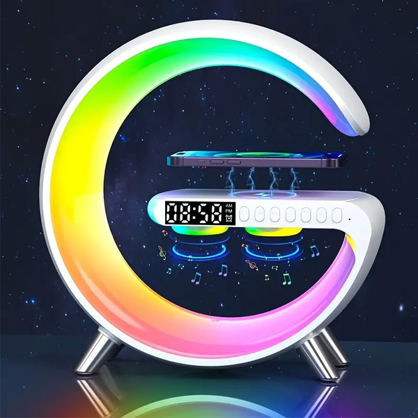 RGB Night Light Lamp| Multifunctioned  Alarm Clock |TF Blueotooth Speaker 15W Wireless Charger Station Pad |